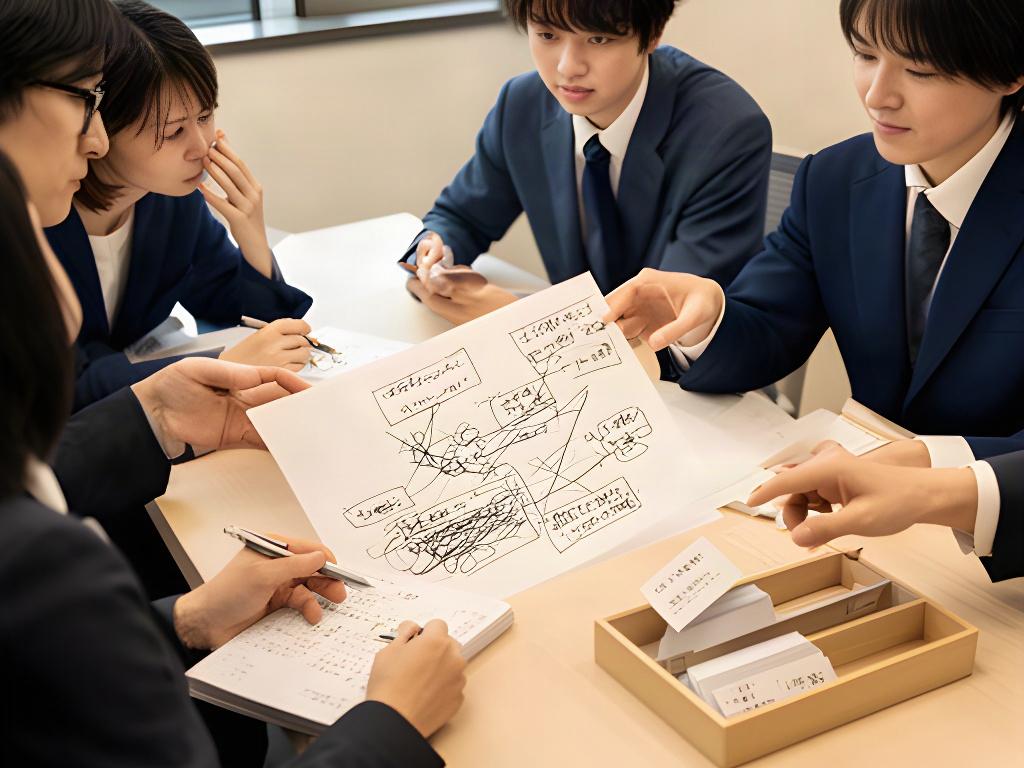 会議後のメモとタスク候補を参加者が確認する場面